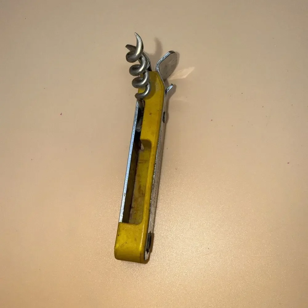 Vintage Vaughan's TAP BOY Yellow Bottle Can Opener with Corkscrew Chicago USA